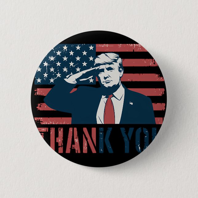 Donald Trump American Flag Präsident Danke Button (Vorderseite)