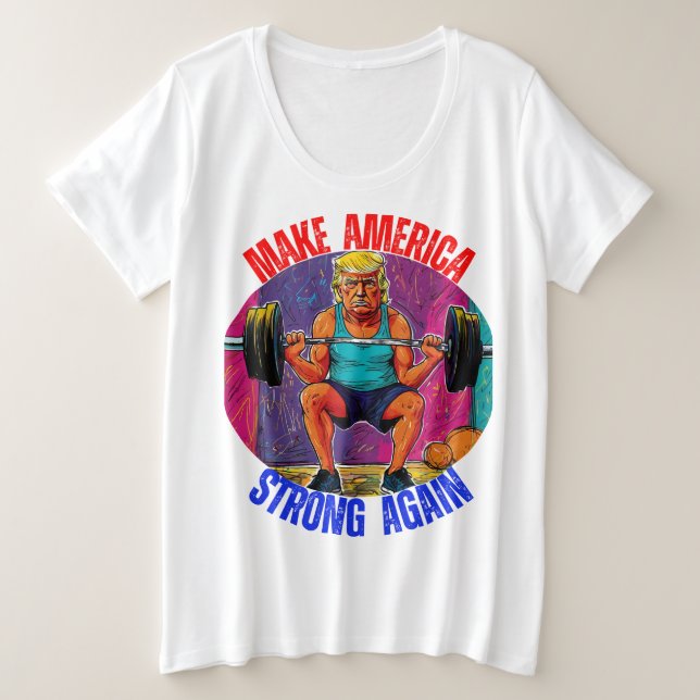 DONALD TRUMP - AMERIKA WIEDER STARK MACHEN GROßE GRÖßE T-Shirt (Design vorne)