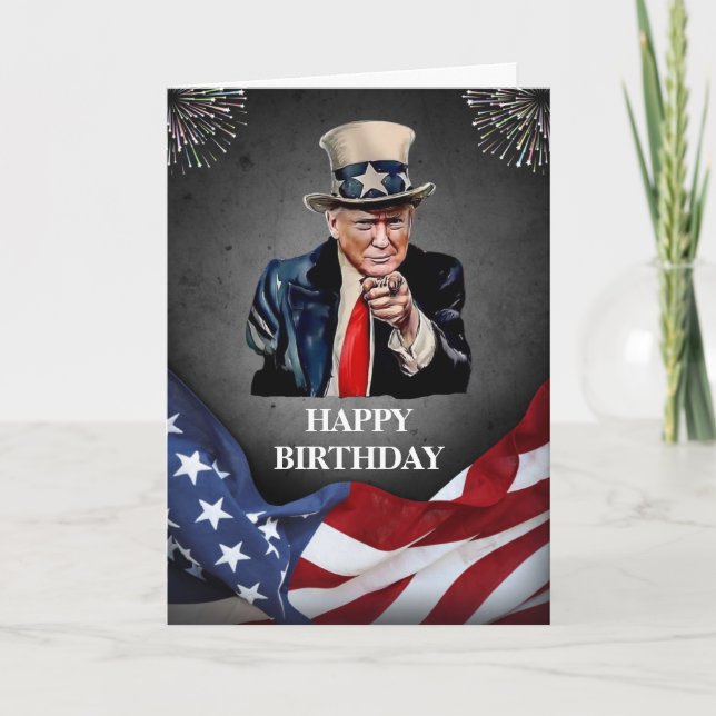 DONALD TRUMP AMERIKAN FLAG BIRTHDAY CARD KARTE (Vorderseite)