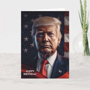 DONALD TRUMP AMERIKAN FLAG BIRTHDAY CARD KARTE