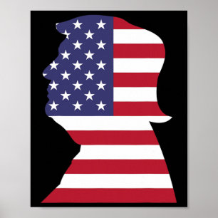 Donald Trump Amerikanische Flagge Präsident Republ Poster