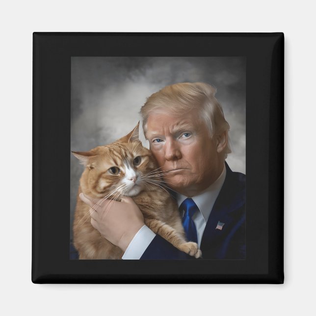 Donald Trump And Cat Funny Trump And Cat, Litical  Magnet (Vorne)