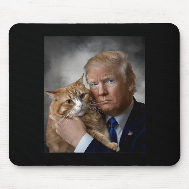 Donald Trump And Cat Funny Trump And Cat, Litical  Mousepad (Vorne)