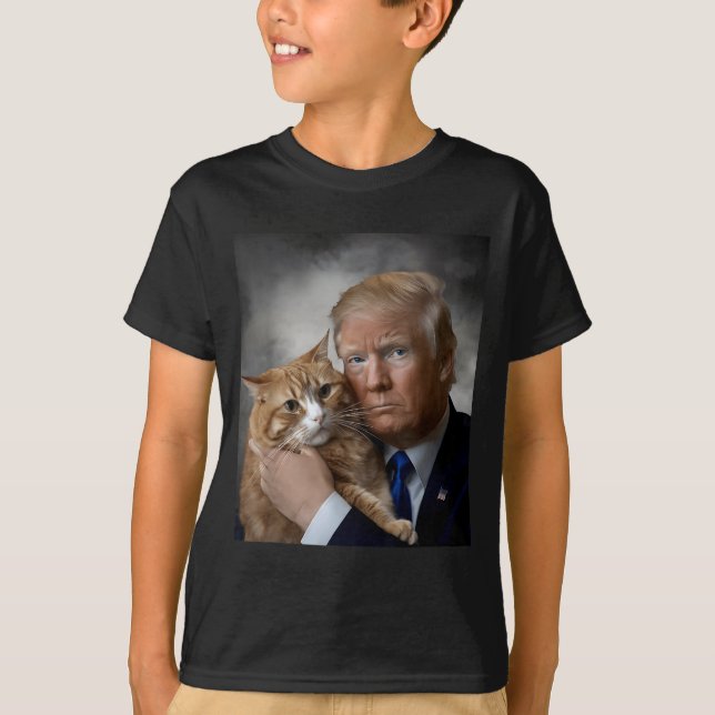 Donald Trump And Cat Funny Trump And Cat, Litical  T-Shirt (Vorderseite)