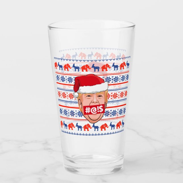 DONALD TRUMP Angry Christmas Glas (Vorderseite)