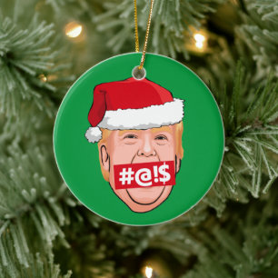 DONALD TRUMP Angry Christmas Keramik Ornament