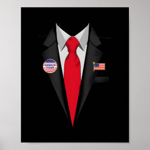 Donald Trump Anzug und Krawatte Halloween Kostüm Poster
