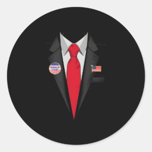 Donald Trump Anzug und Krawatte Halloween Kostüm Runder Aufkleber