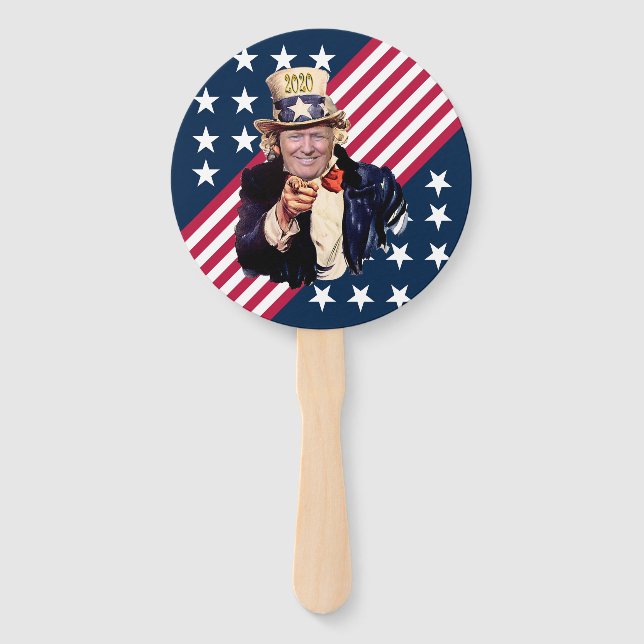 Donald Trump As Uncle Sam ~ Stars & Stripes ~ 2020 Fächer (Vorderseite)