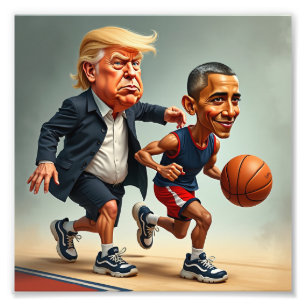 Donald Trump Barack Obama Fotodruck