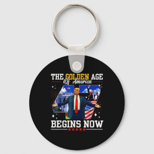 Donald Trump beginnt das goldene Zeitalter Amerika Schlüsselanhänger