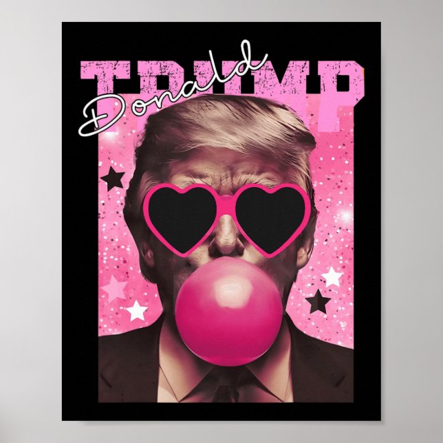 Donald Trump Bubble Gum Pink Sungles Poster (Vorne)