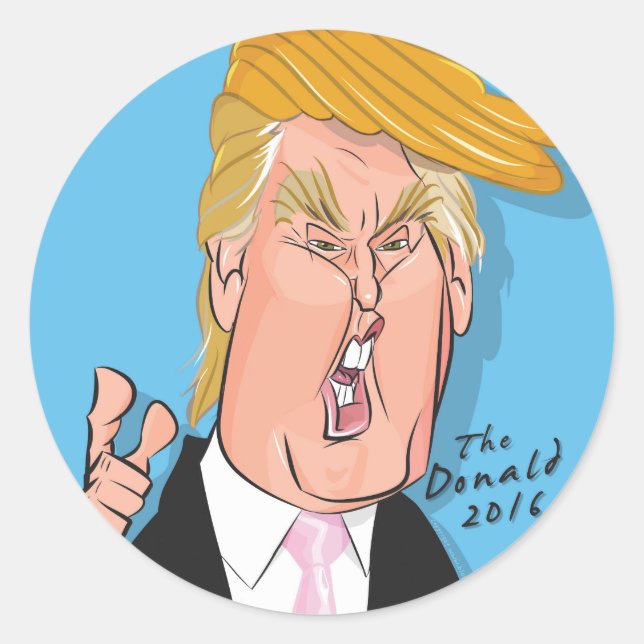Donald Trump Cartoon Sticker (Vorderseite)