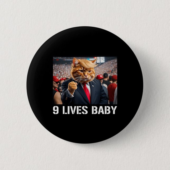 Donald Trump Cat Nine Lives Baby Button (Vorderseite)