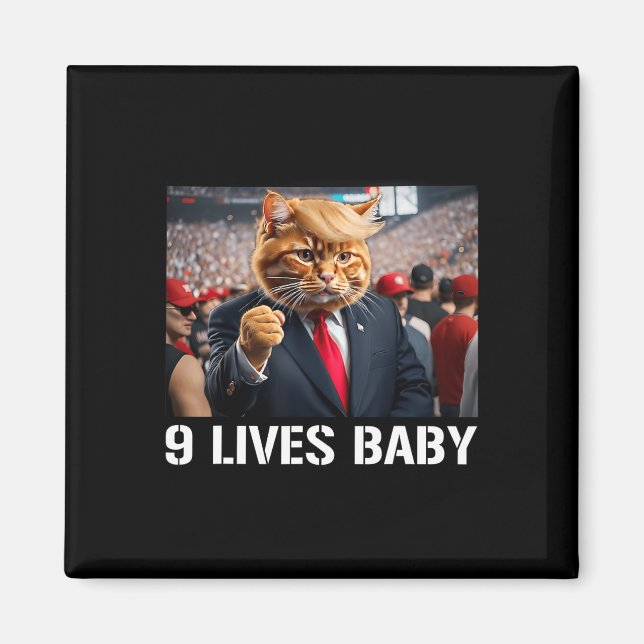 Donald Trump Cat Nine Lives Baby Magnet (Vorne)