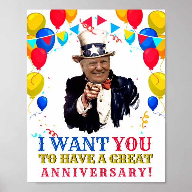 Donald Trump Celebration Balloons Birthday Poster (Vorne)