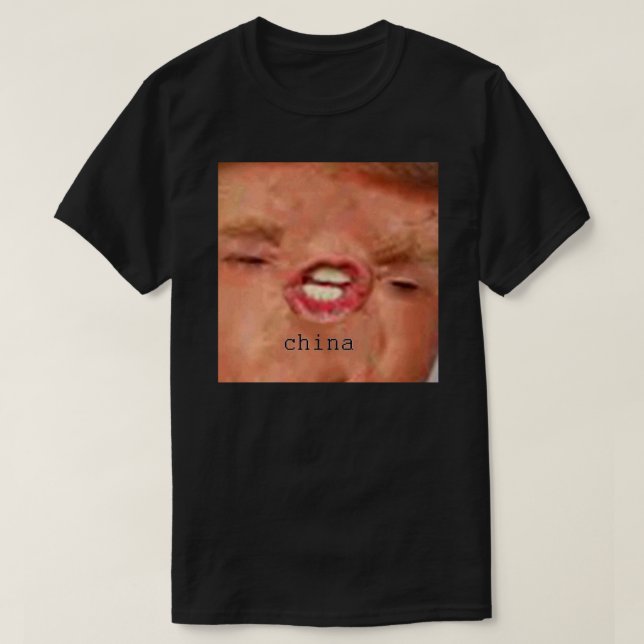 Donald Trump China Meme Sticker T-Shirt (Design vorne)