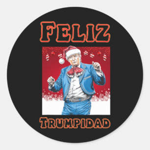 Donald Trump Christmas Feliz Trumpidad Runder Aufkleber