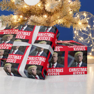 DONALD TRUMP CHRISTMAS KISS WRAPPING PAPIER GESCHENKPAPIER
