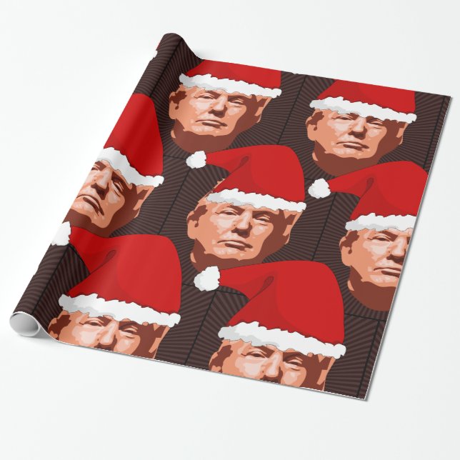 DONALD TRUMP CHRISTMAS SANTA Wrapping Paper Geschenkpapier (Ungerollt)