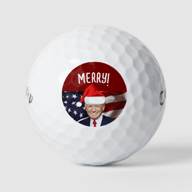 DONALD TRUMP CHRISTMAS WEIHNACHTSMANNMÜTZE GOLF BA GOLFBALL (Vorderseite)