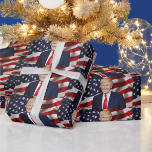 DONALD TRUMP CHRISTMAS WRAPPING PAPIER GESCHENKPAPIER
