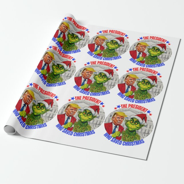 DONALD TRUMP-CHRISTMAS WRAPPING PAPIER GESCHENKPAPIER (Ungerollt)