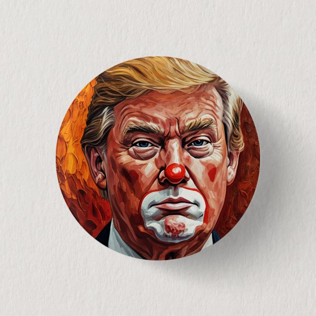 Donald Trump Clown Button (Vorderseite)
