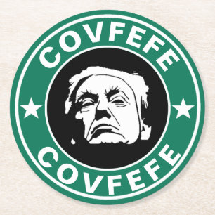 Donald Trump Covfefe Round Paper Untersetzer