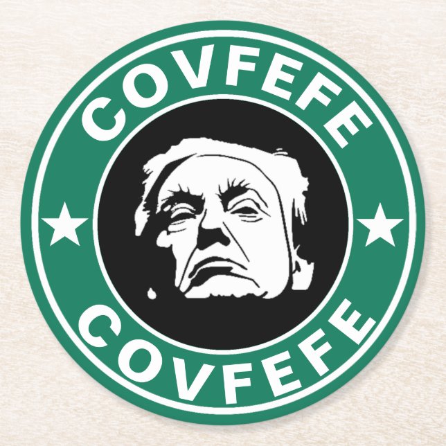 Donald Trump Covfefe Round Paper Untersetzer (Vorderseite)