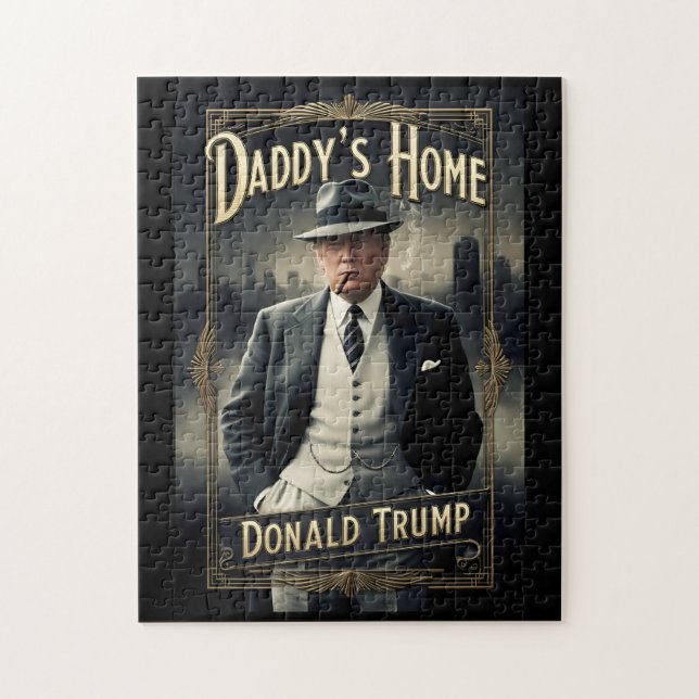 Donald Trump Daddys Zuhause Funny MAGA Movie Poste Puzzle (Vertikal)