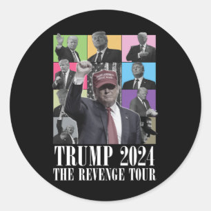 Donald Trump - Die Rache Tour 2024 für Männer und Runder Aufkleber