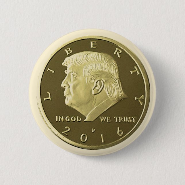 Donald Trump Double Eagle Gold-Münze Button (Vorderseite)
