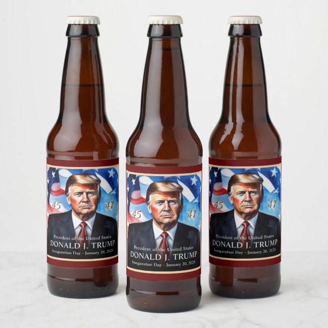 Donald Trump Einweihung einzigartiger Sammler Bierflaschenetikett (Flaschen)