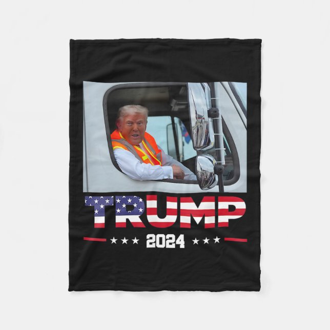 Donald Trump fährt in Garbage Truck 1 Fleecedecke (Vorderseite)