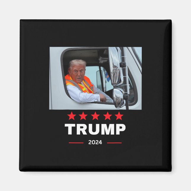 Donald Trump fährt in Garbage Truck Magnet (Vorne)