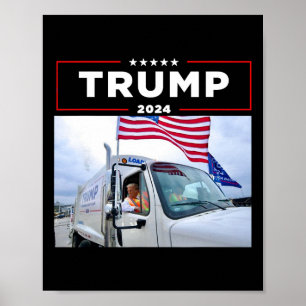 Donald Trump fährt in Garbage Truck Shirt Müll Poster