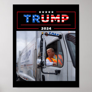 Donald Trump fährt in Garbage Truck Shirt Müll Poster