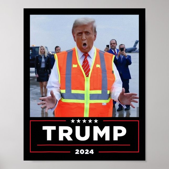 Donald Trump fährt in Garbage Truck Shirt Müll Poster (Vorne)