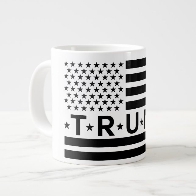 Donald Trump Flag 2024 bringt Amerika zurück Jumbo-Tasse (Vorderseite Links)