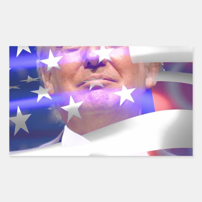 Donald Trump-Flagge Rechteckiger Aufkleber (Vorderseite)