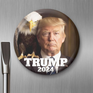 Donald Trump-Foto 2024 - Glatzenadler auf Schulter Magnet