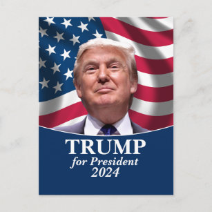 Donald Trump Foto American Flag - Präsident 2020 Postkarte