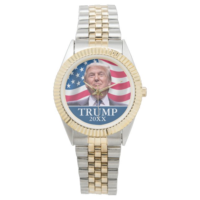 Donald Trump Foto - Flag 2020 von Präsident Armbanduhr (Vorderseite)