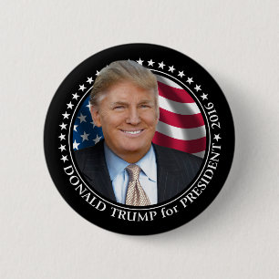 Donald Trump Foto - Präsident 2016 Button