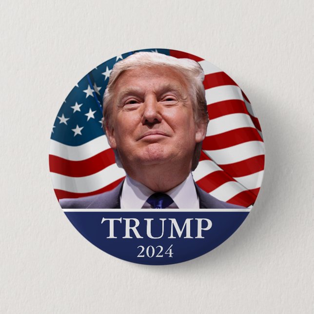 Donald Trump Foto - Präsident 2024 Pinback Button (Vorderseite)