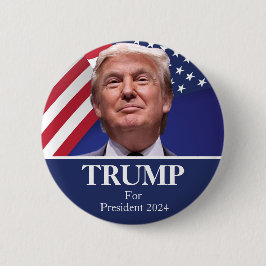 Donald Trump Foto - Präsident 2024 Pinback Button