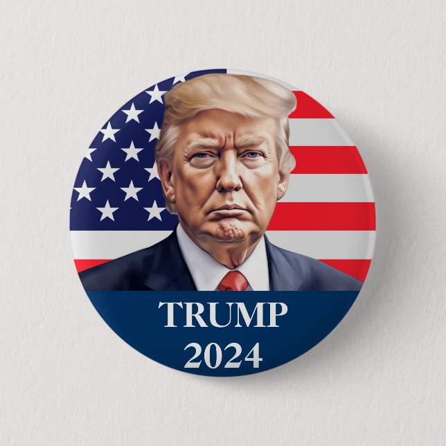Donald Trump Foto - Präsident genug sagte Pinback Button (Vorderseite)
