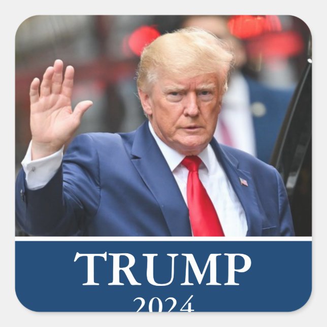 Donald Trump Foto - Trump 2024 Quadratischer Aufkleber (Vorderseite)