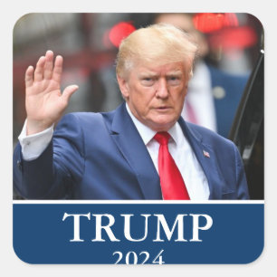 Donald Trump Foto - Trump 2024 Quadratischer Aufkleber